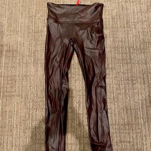 SPANX “leather” leggings- beautiful wine color